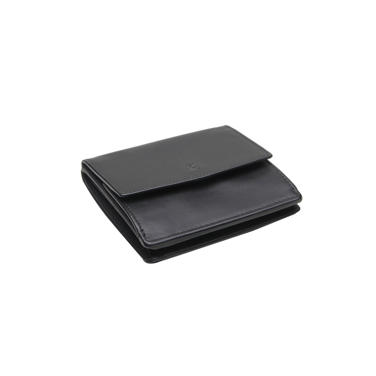 Hochformatbörse mit RFID und Wiener Schachtel Logo (Schwarz)