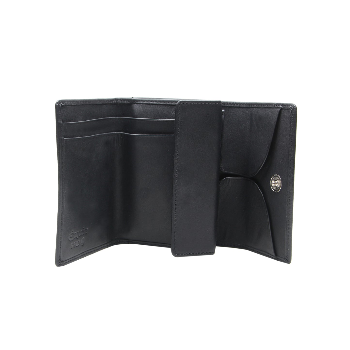 Hochformatbörse mit RFID und Zahlbrett Logo (Schwarz)