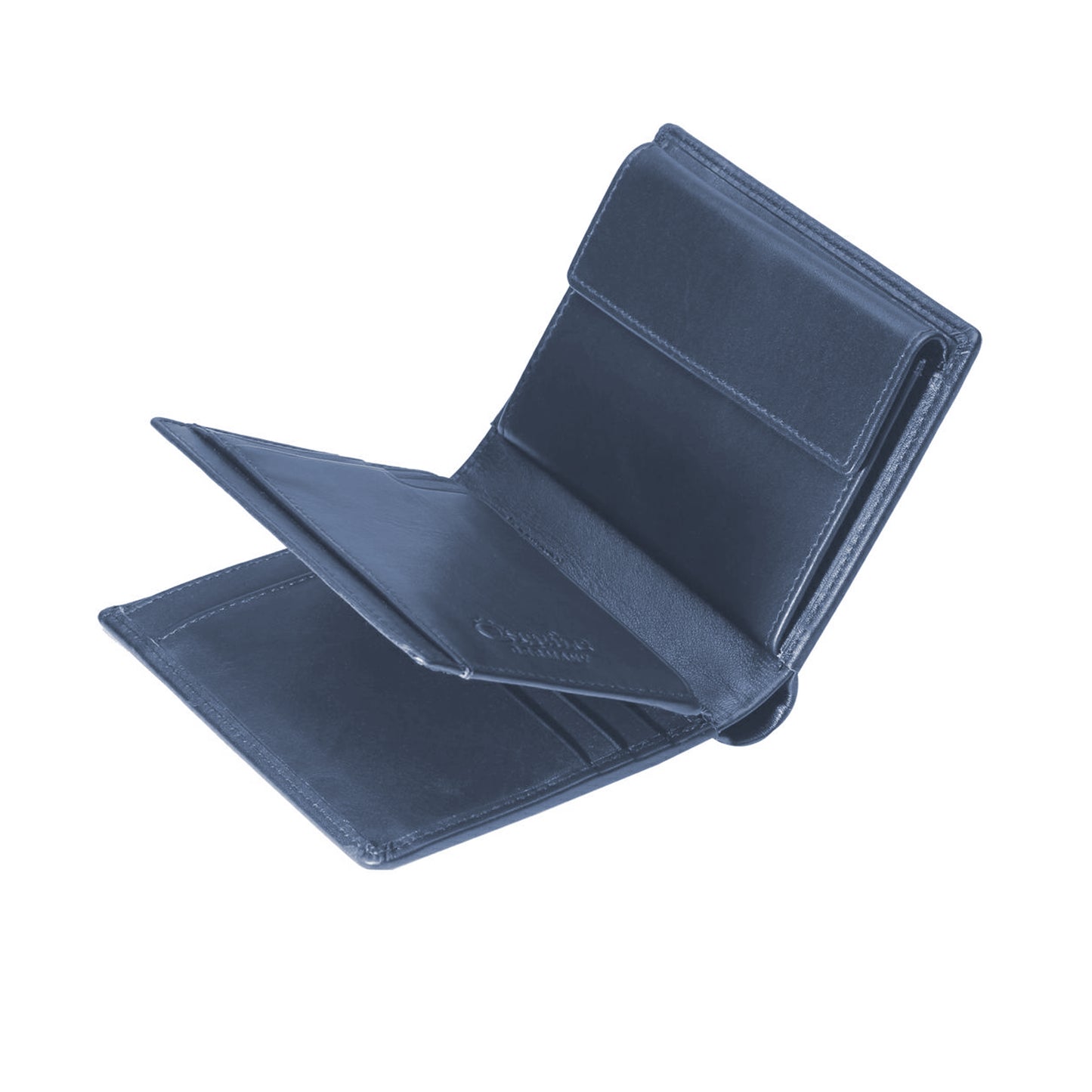 Hochformatbörse mit RFID Schutz & Cardsafe System "Harry" - Schwarz & Blau