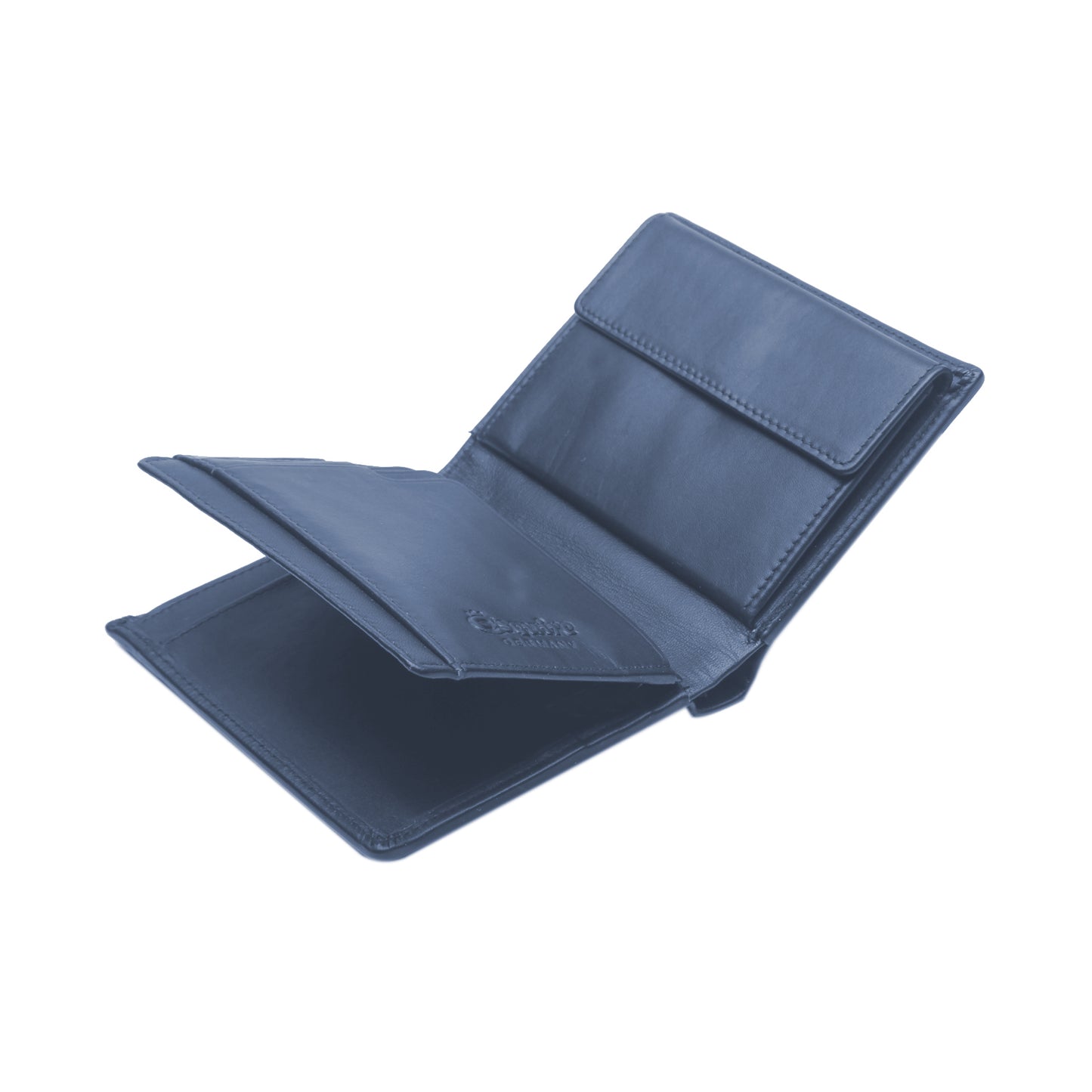 Hochformatbörse mit RFID Schutz & Cardsafe System "Harry" - Schwarz & Blau