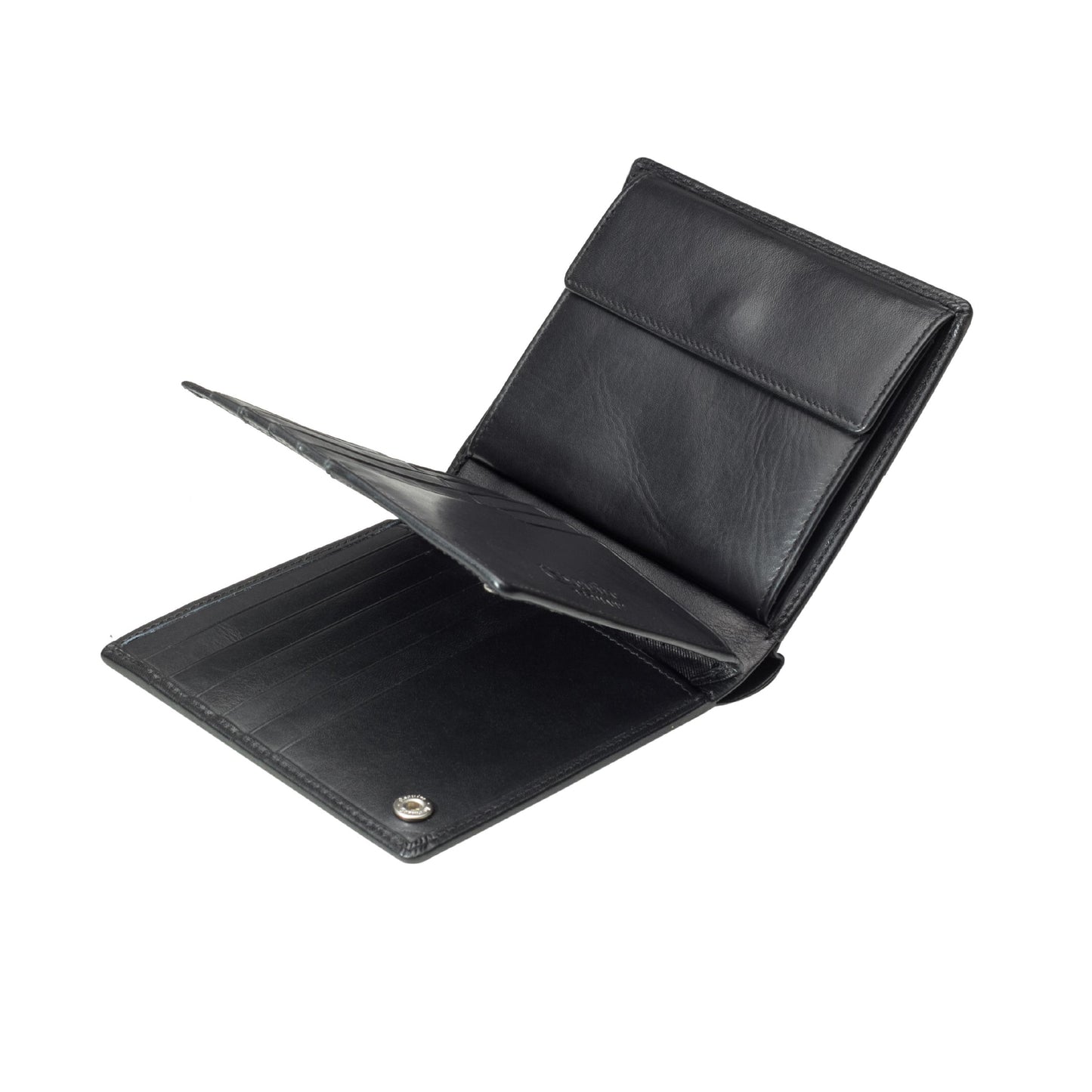 Hochformatbörse mit RFID Schutz & Cardsafe System "Harry" - Schwarz & Blau