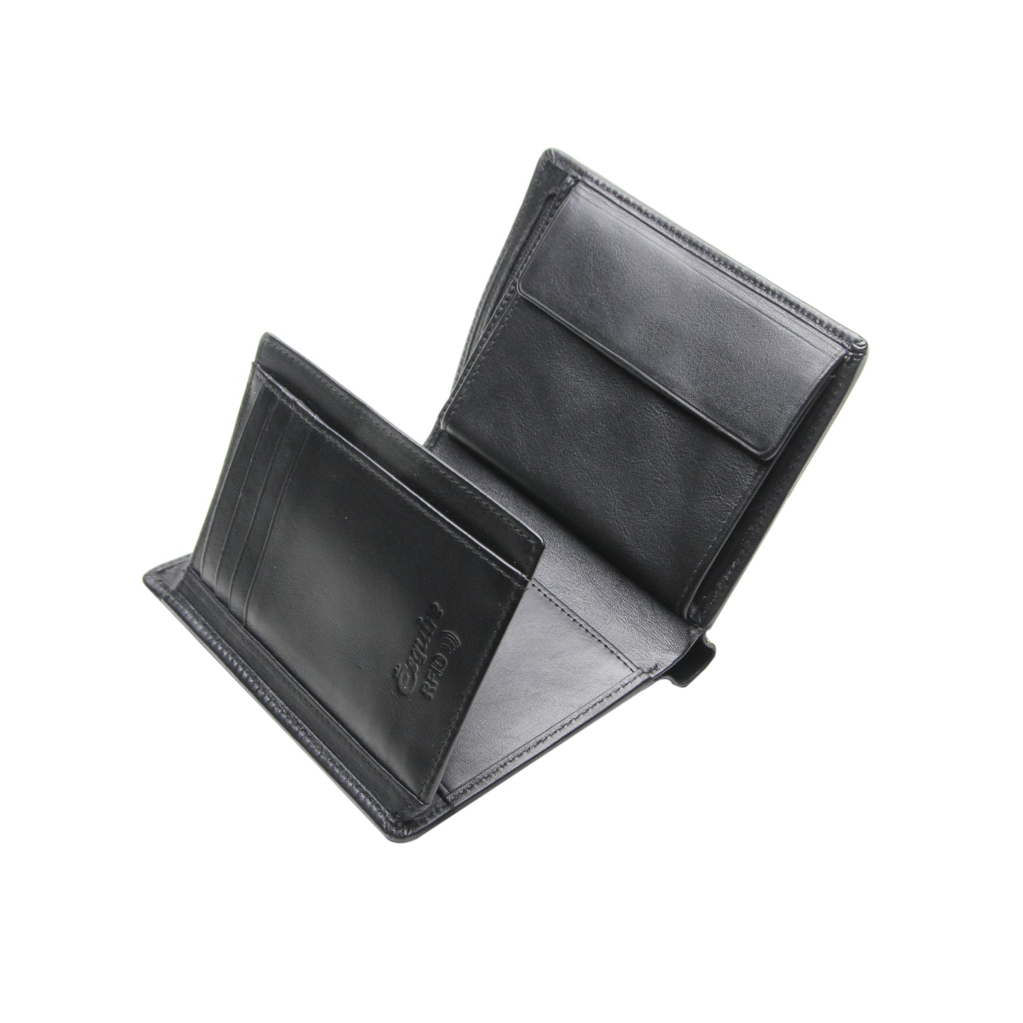 Hochformatbörse mit RFID Logo (Schwarz)