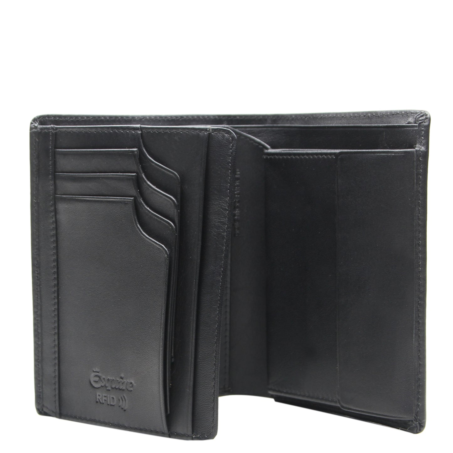 Hochformatbörse mit RFID und CardSafeSystem Logo (Schwarz)