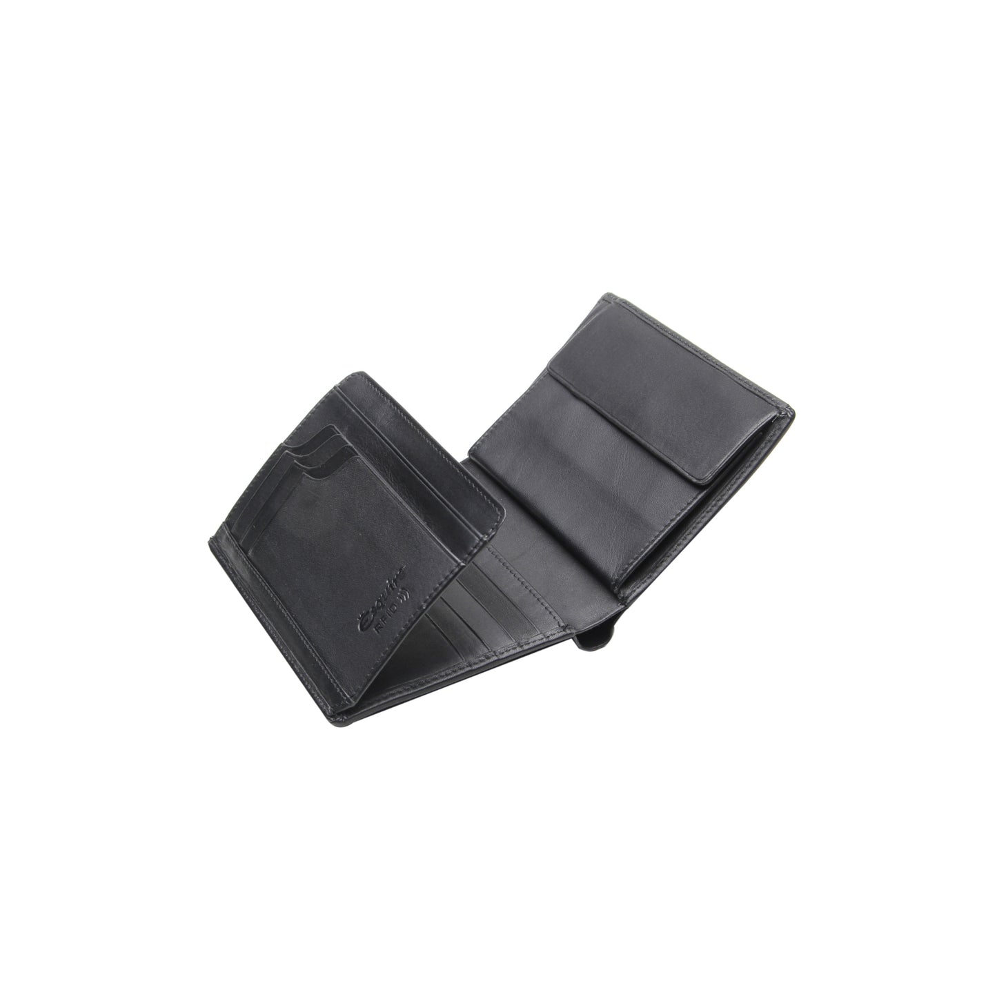 Hochformatbörse mit RFID und CardSafeSystem Logo (Schwarz)