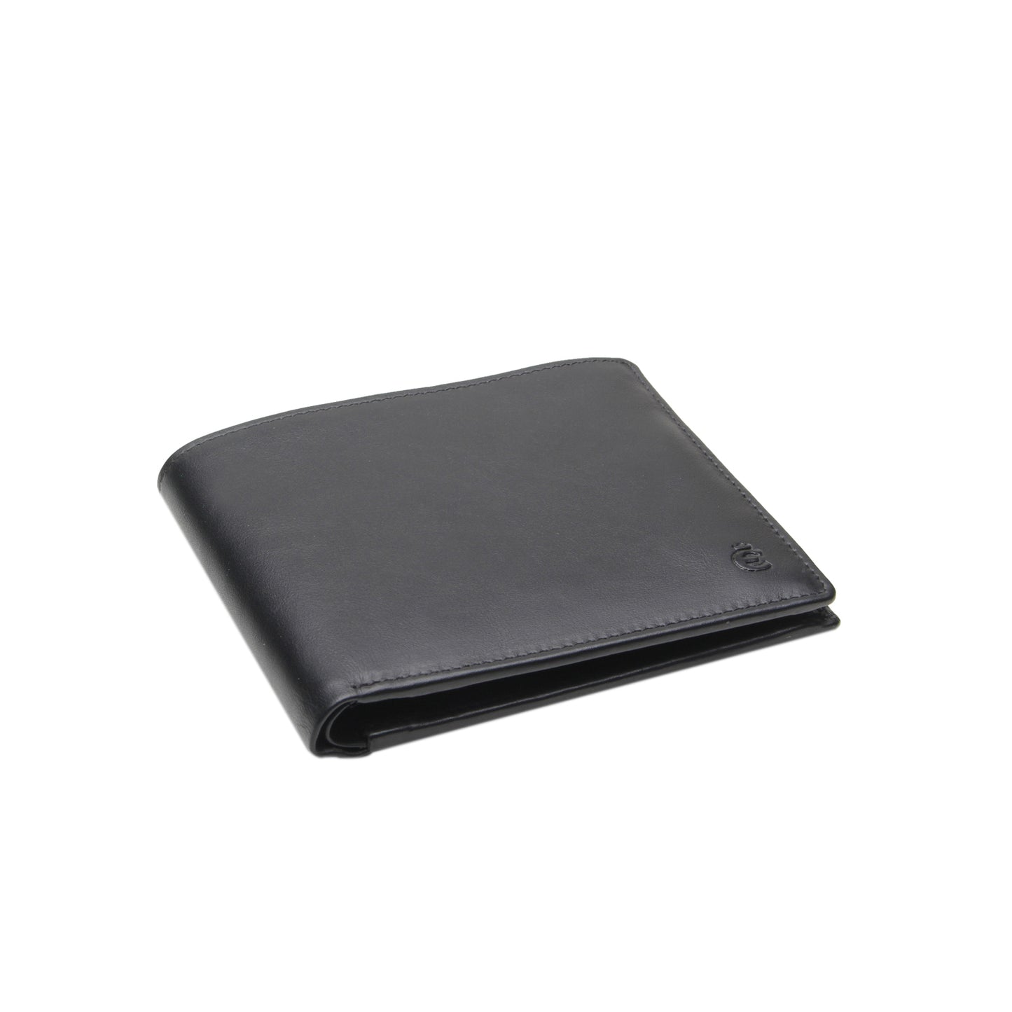 Querformatbörse für Linkshänder mit RFID und CardSafeSystem Logo (Schwarz)
