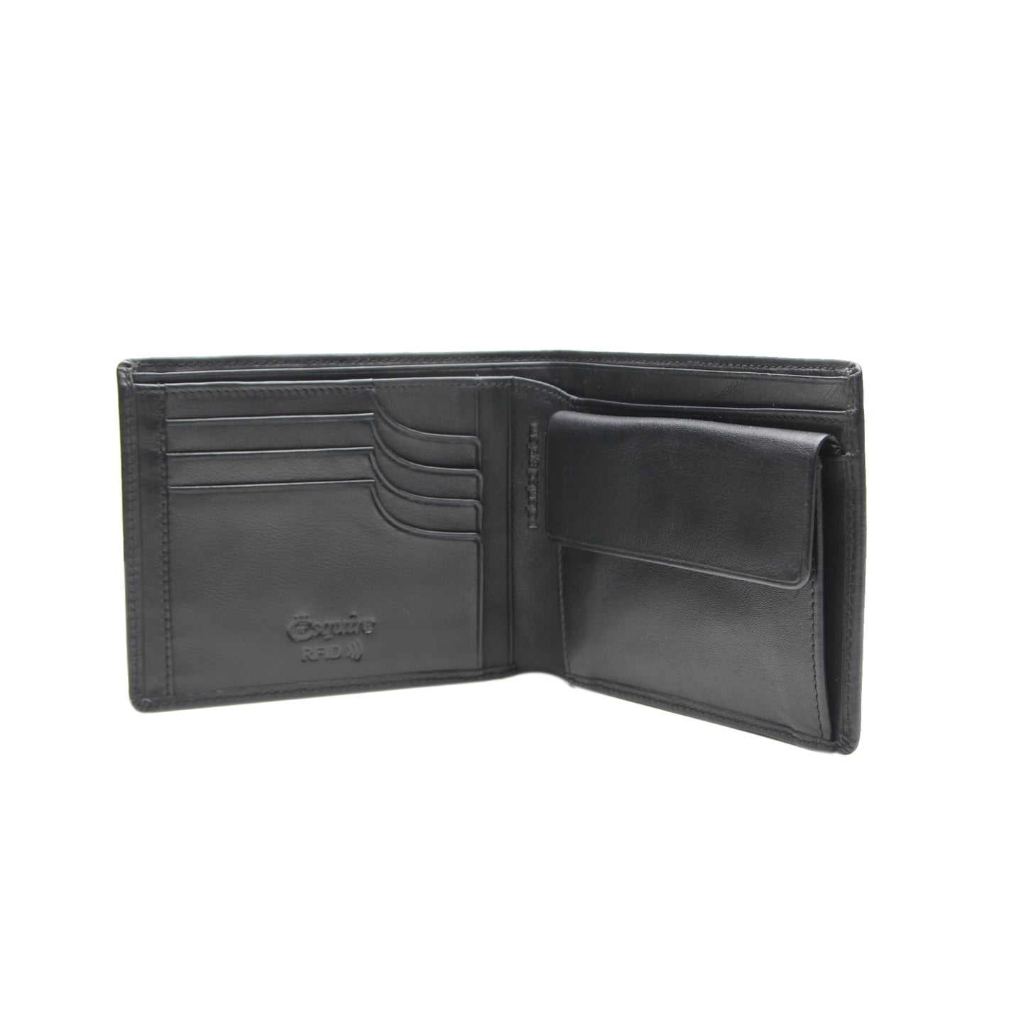 Querformatbörse mit RFID & CardSafeSystem Logo (Schwarz)