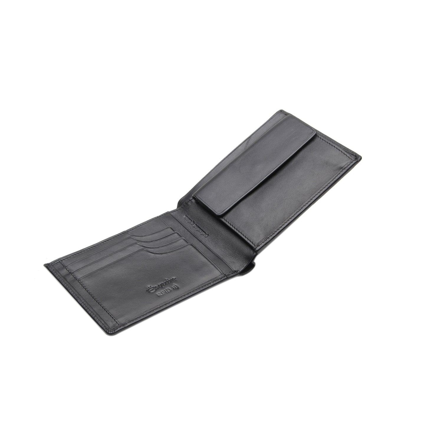 Querformatbörse mit RFID & CardSafeSystem Logo (Schwarz)