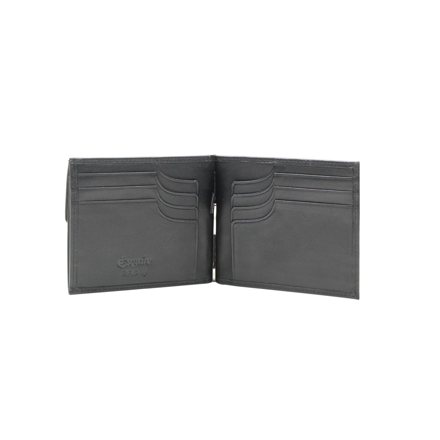 Klammerbörse mit RFID & CardSafeSystem Logo (Schwarz)