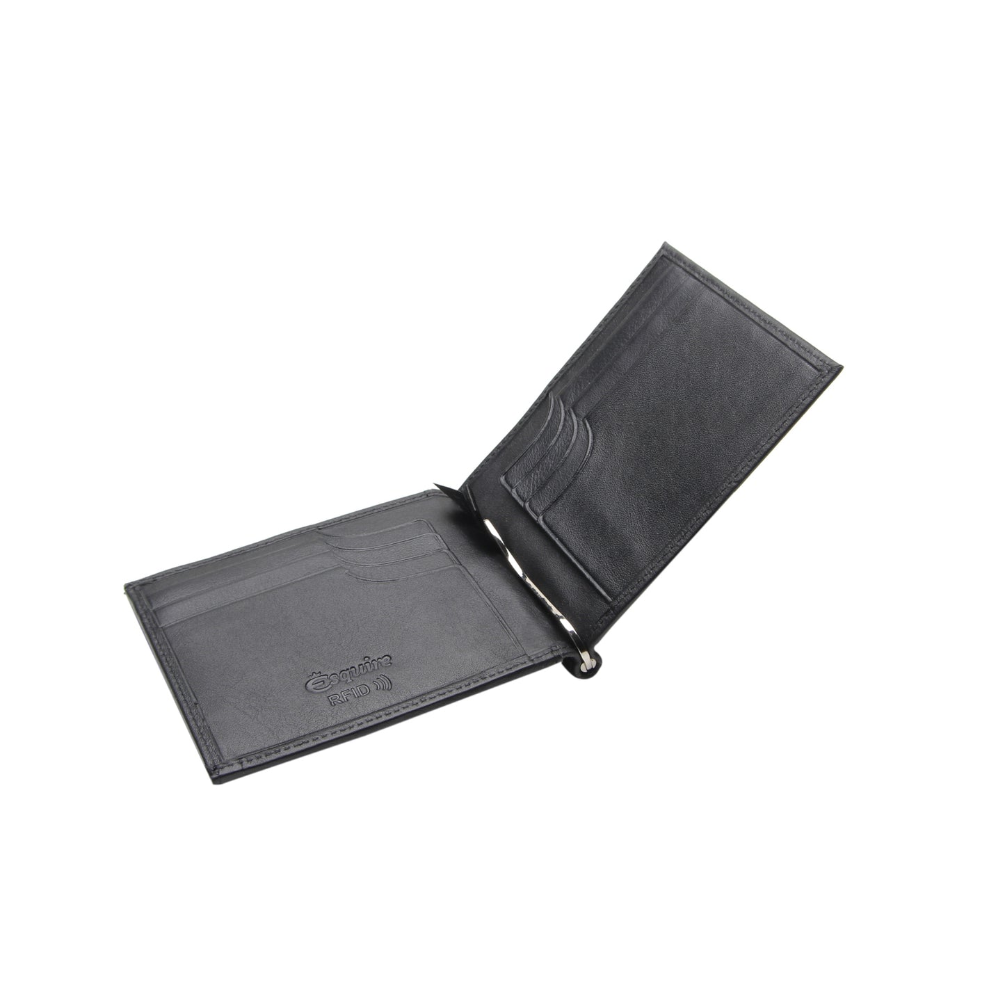 Klammerbörse mit RFID & CardSafeSystem Logo (Schwarz)