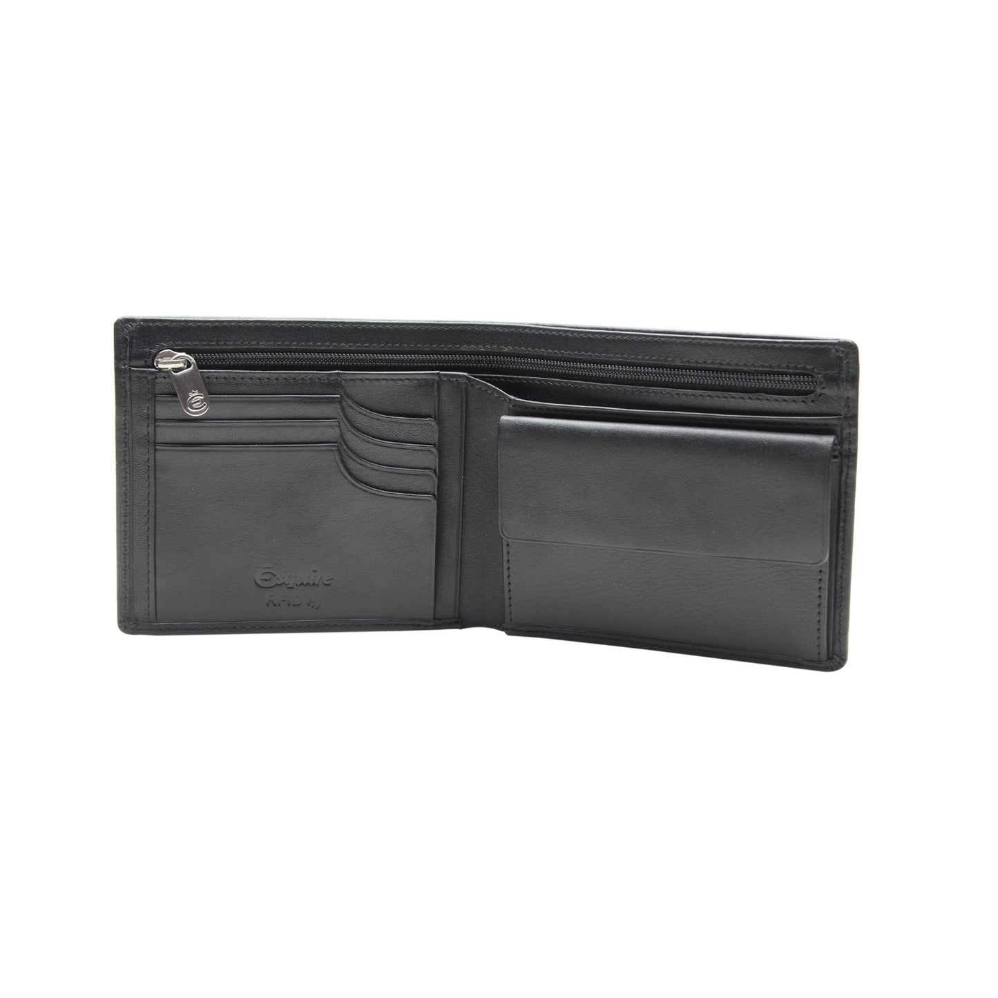 Querformatbörse mit RFID & CardSafeSystem Logo (Schwarz)