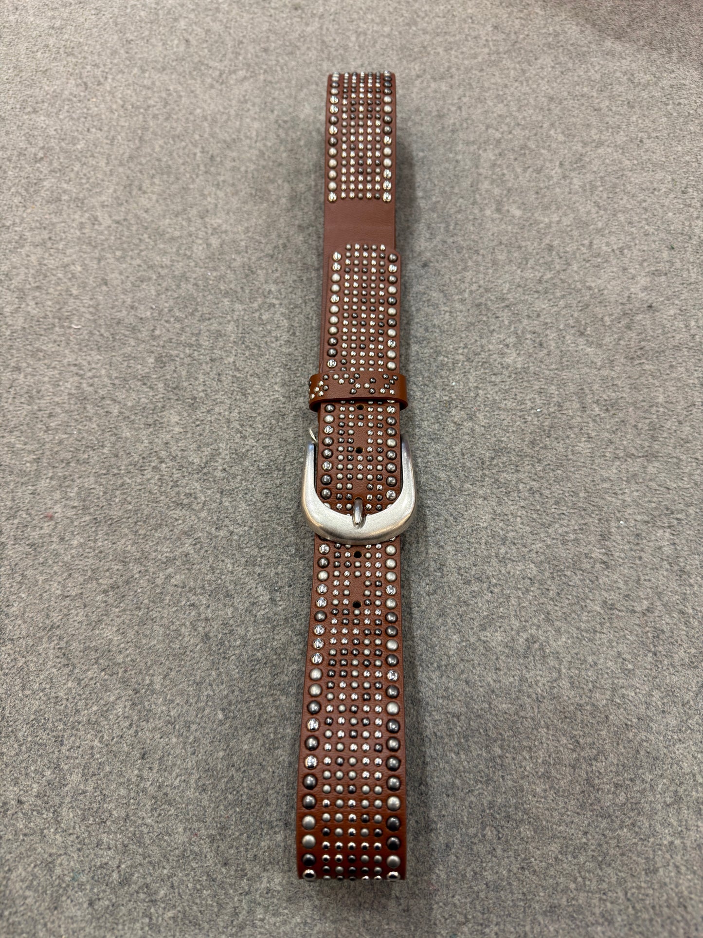 NietenGürtel "Kim" - Cognac (85-105cm)