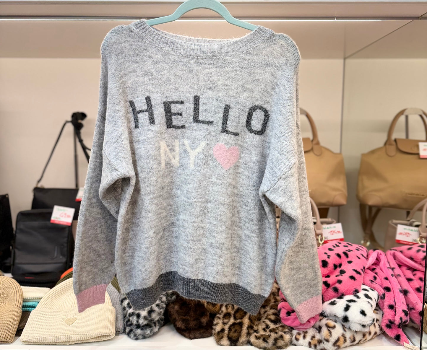 Pullover "Hello NY" - Hellgrau