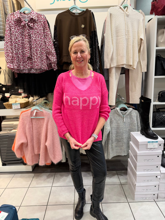 Pullover "Happy" - Pink