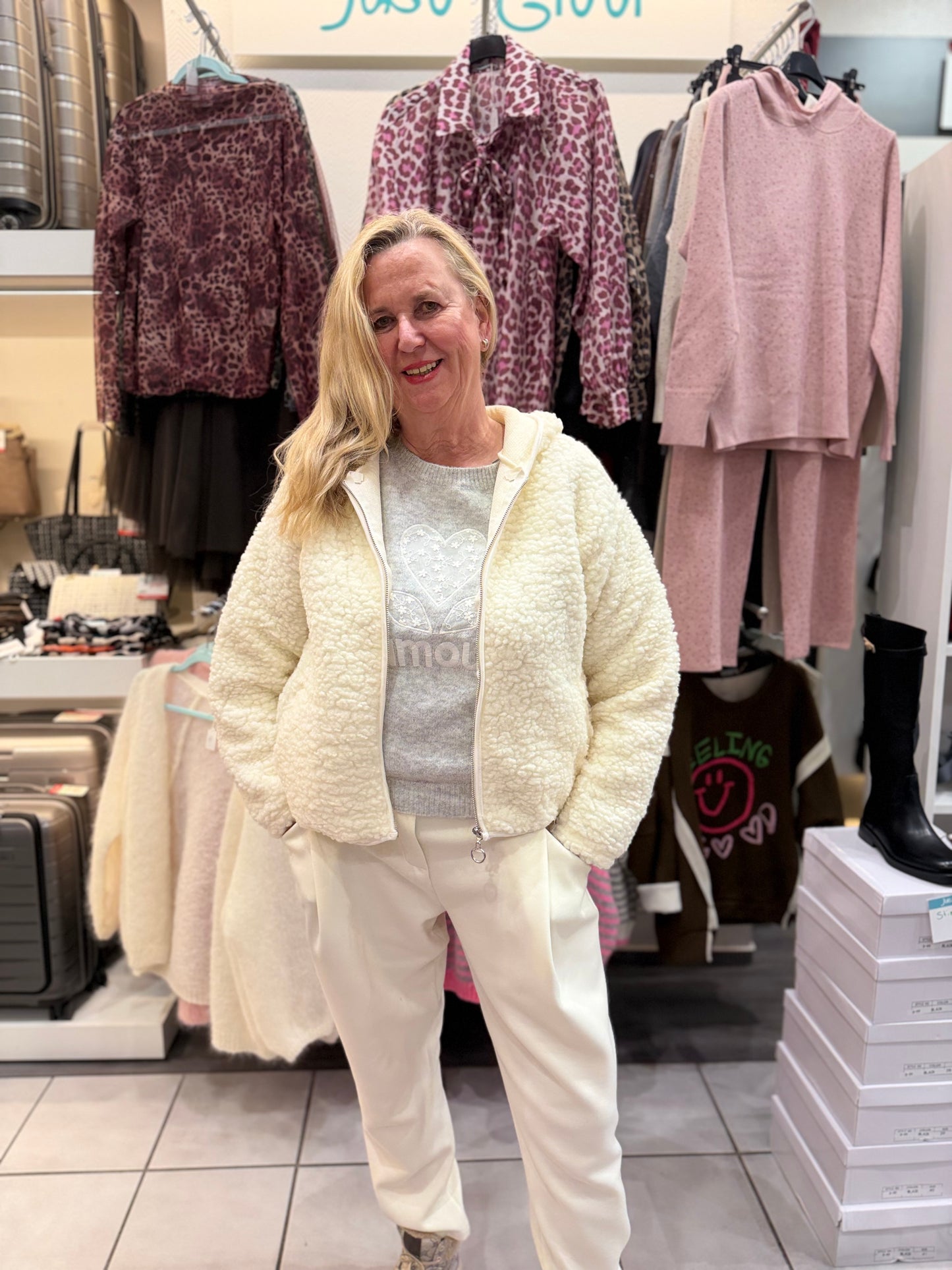 Jacke "Filou" - WollWeiß & Cognac