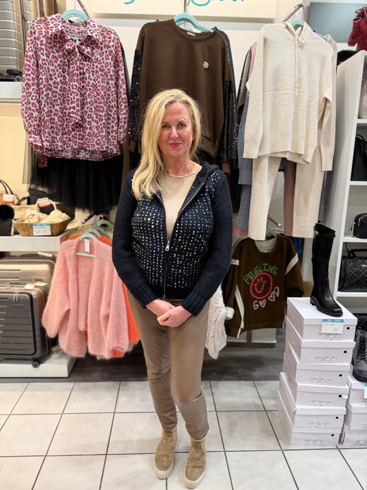 Kaputzenstrickjacke "Sparkle" - Verschiedene Farben