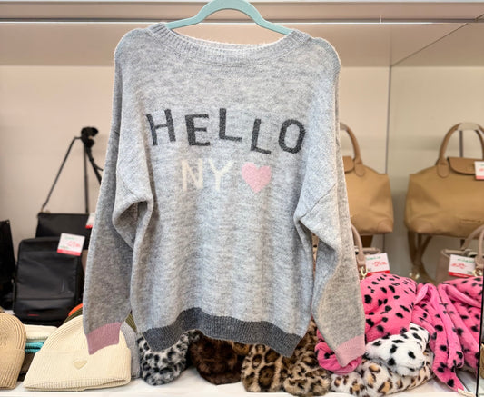 Pullover "Hello NY" - Hellgrau