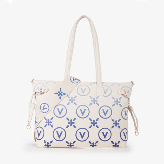Borsa Samba Re Print - Ecru/Bluette
