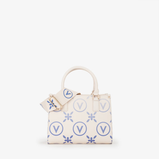Borsa Samba Re Print Ecru/Bluette
